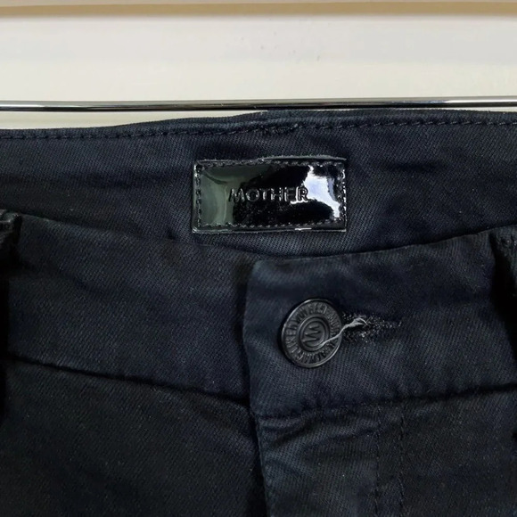 Mother Distressed Knee High Rise Black Looker Jeans - Picture 7 of 14